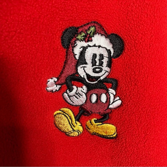 Disneyland resort Christmas Mickey Mouse red fleece full zip jacket size XXL‎ - Picture 2 of 7
